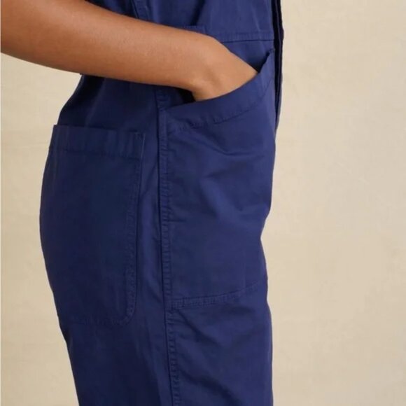 NWT ALEX MILL Standard Short Sleeve Women's Jumpsuit Navy Size M - Picture 4 of 7